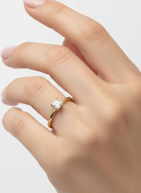 Gold_With_Diamond_Princess_Cut_Solitaire_Ring_For_Women